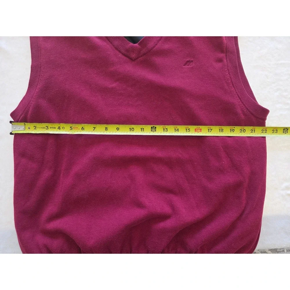 Mizuno Performance Wear V Neck‎ Sweater Vest Men's Large Burgundy Golf Casual